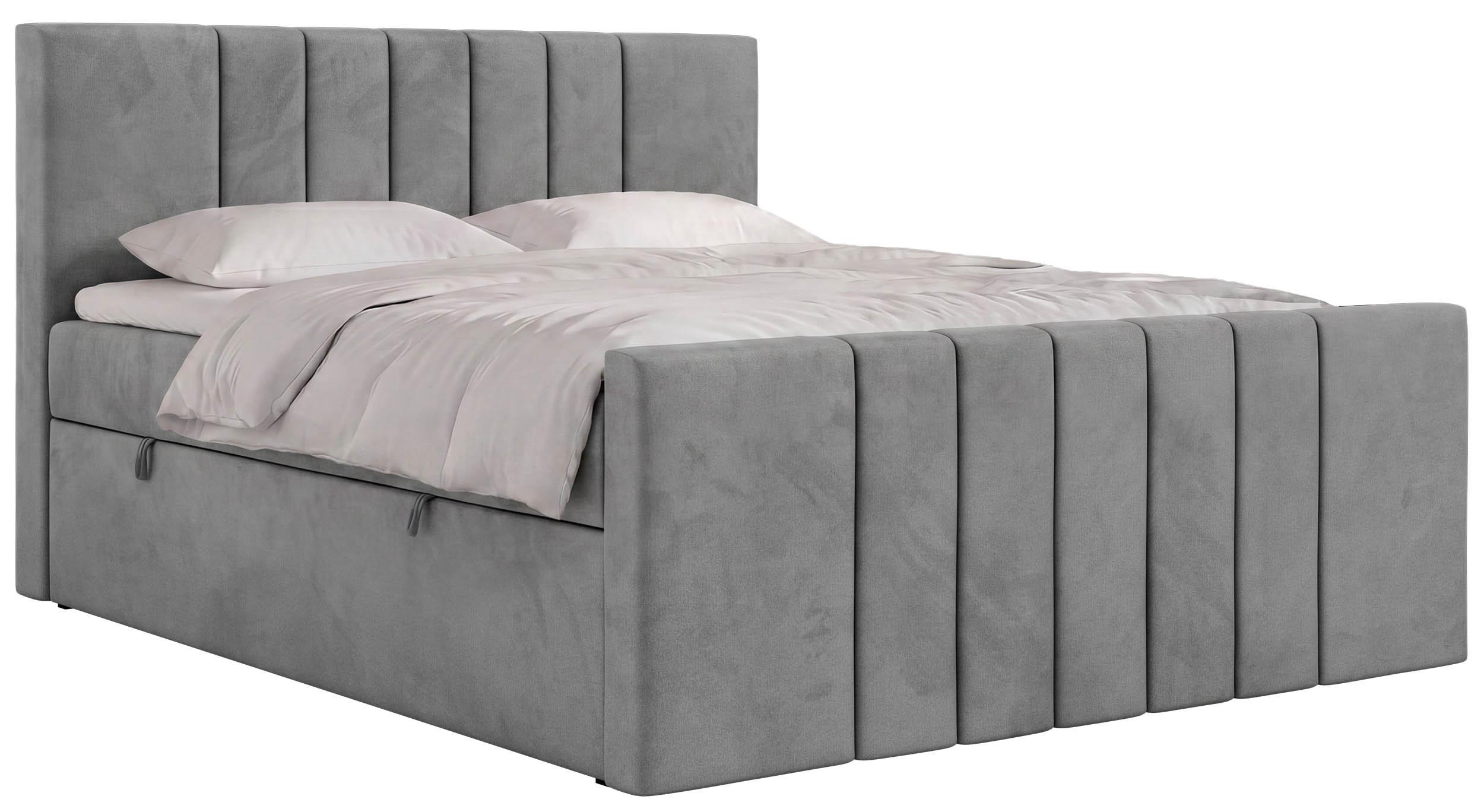 wohnli-moebel-suche-800001858866 Wohnli Möbelsuche - BOXBETT INERO DUO 160/200 - Hellgrau Velvet - Topper Visco - H4