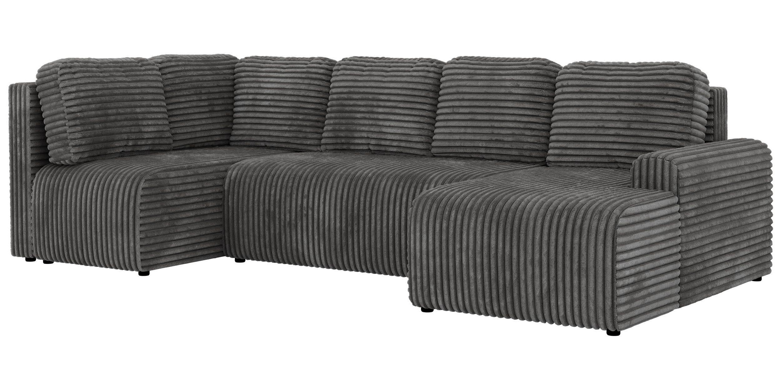 wohnli-moebel-suche-800001859172 Wohnli Möbelsuche - WOHNLANDSCHAFT NESSARO COR U Grau Cord - Links Seite