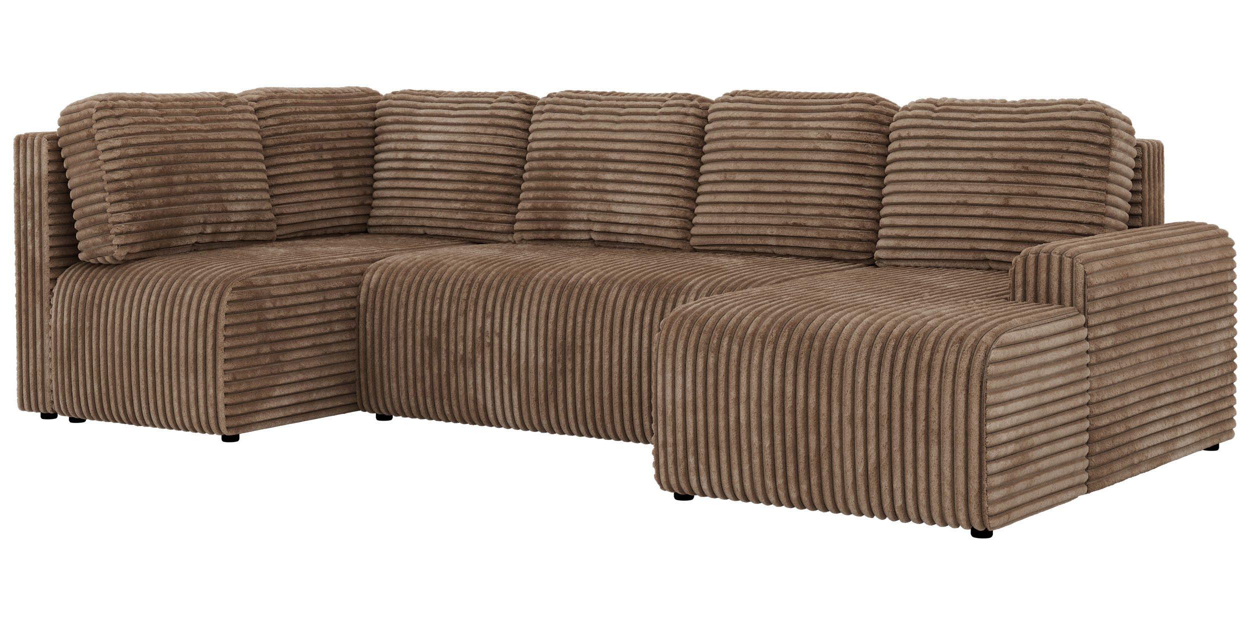 wohnli-moebel-suche-800001859176 Wohnli Möbelsuche - WOHNLANDSCHAFT NESSARO COR U Braun Cord - Links Seite