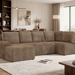 wohnli-moebel-suche-800001859182-1 WOHNLANDSCHAFT NESSARO COR U Braun Cord - Rechts Seite Textil MKS Möbel > Sofas & Couches > Wohnlandschaften > Wohnlandschaften U-Form Braun