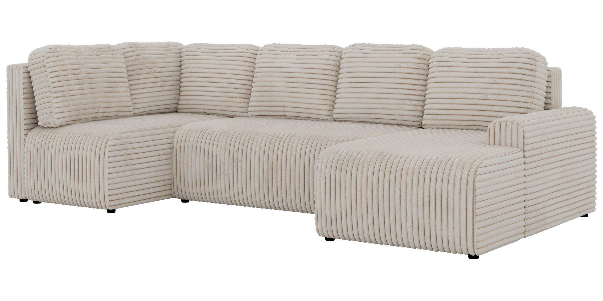 wohnli-moebel-suche-800001859188 Wohnli Möbelsuche - WOHNLANDSCHAFT NESSARO COR U Beige Cord - Links Seite