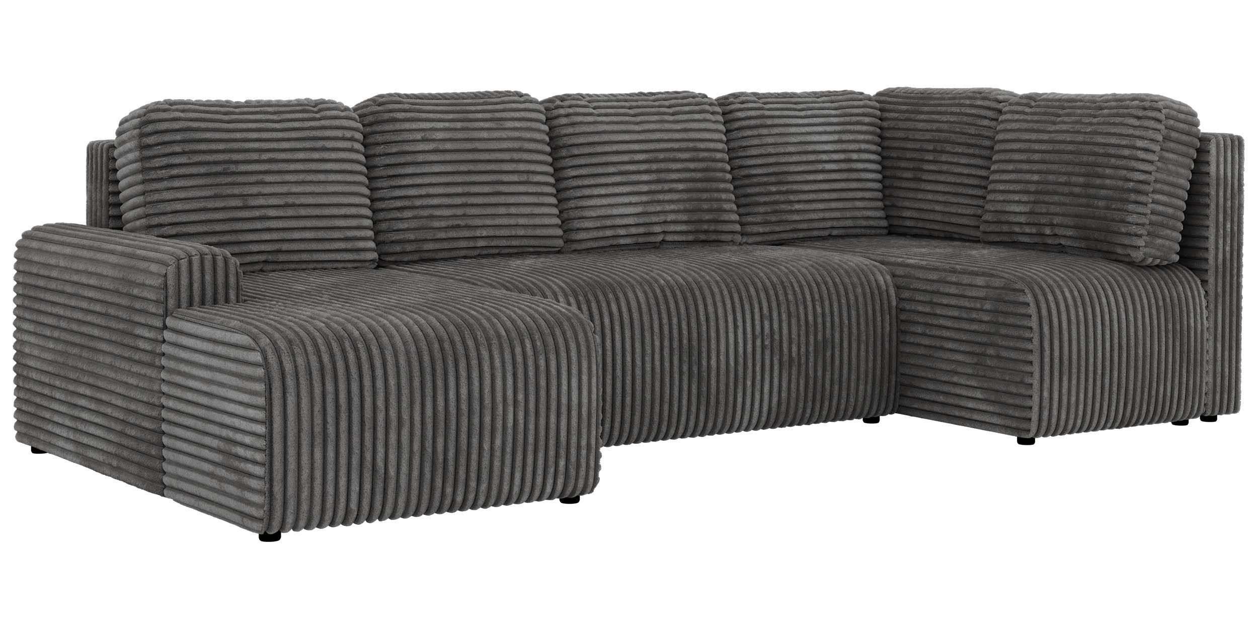 wohnli-moebel-suche-800001859191 Wohnli Möbelsuche - WOHNLANDSCHAFT NESSARO COR U Grau Cord - Rechts Seite
