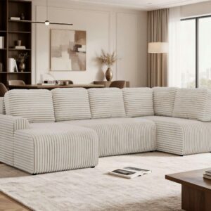 wohnli-moebel-suche-800001859195-1 WOHNLANDSCHAFT NESSARO COR U Beige Cord - Rechts Seite Textil MKS Möbel > Sofas & Couches > Wohnlandschaften > Wohnlandschaften U-Form Beige