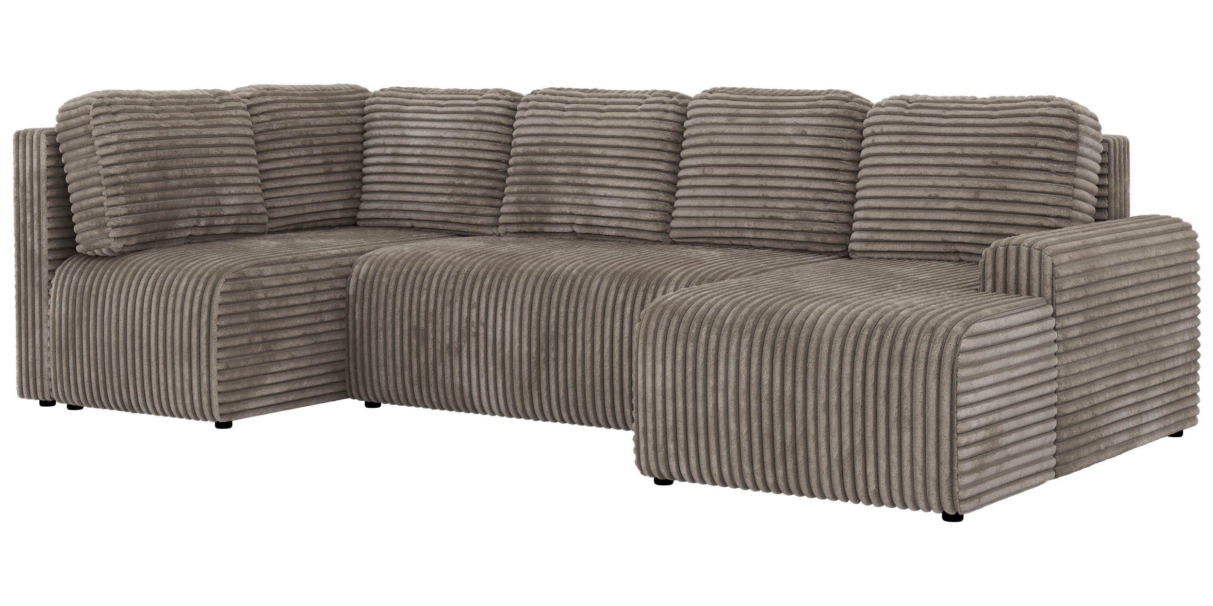 wohnli-moebel-suche-800001859197 Wohnli Möbelsuche - WOHNLANDSCHAFT NESSARO COR U Hellbraun Cord - Links Seite