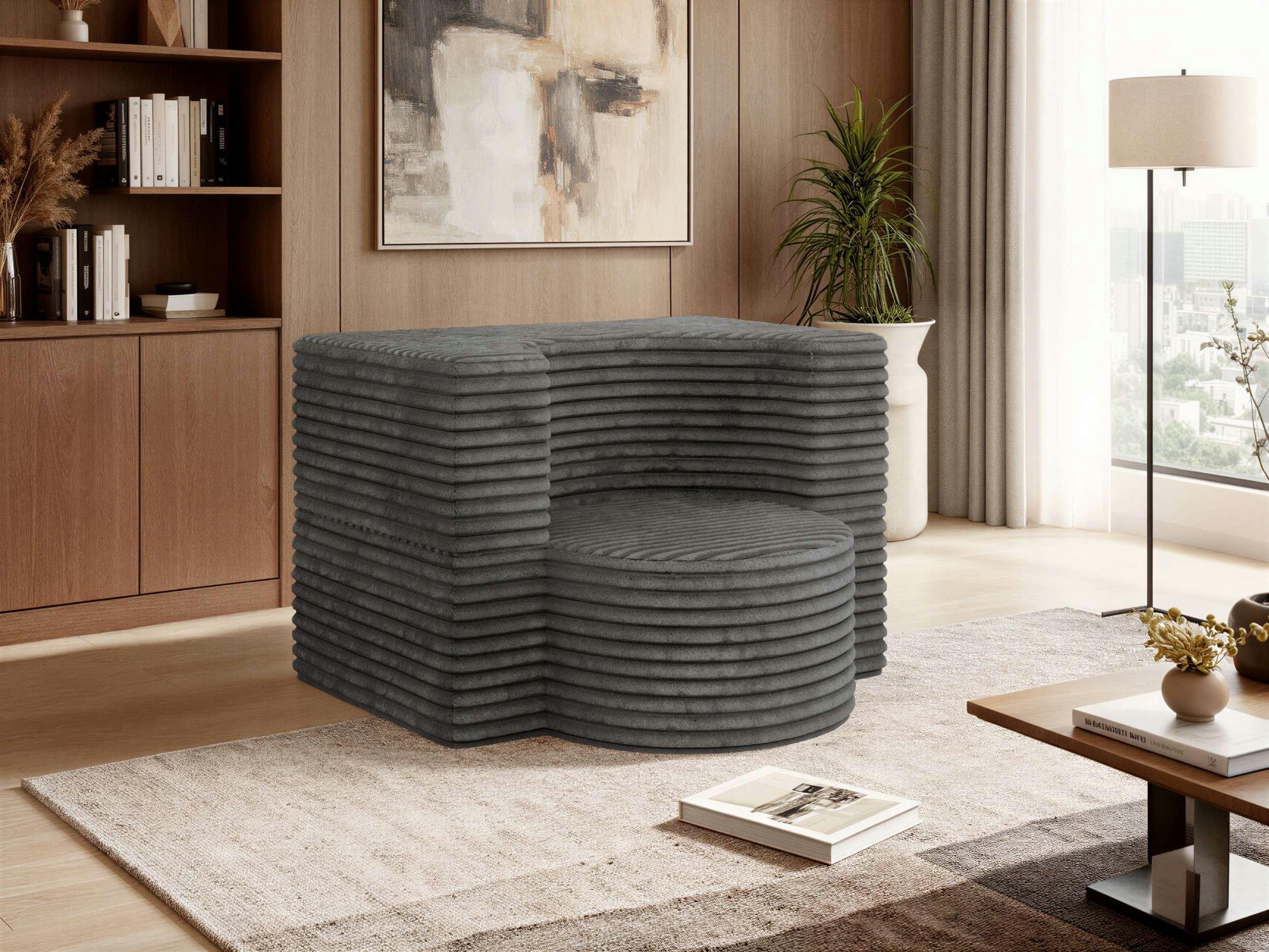 1-SITZER BODENSOFA SANOA - Grau Cord Textil MKS Möbel > Sofas & Couches > Sofas Grau