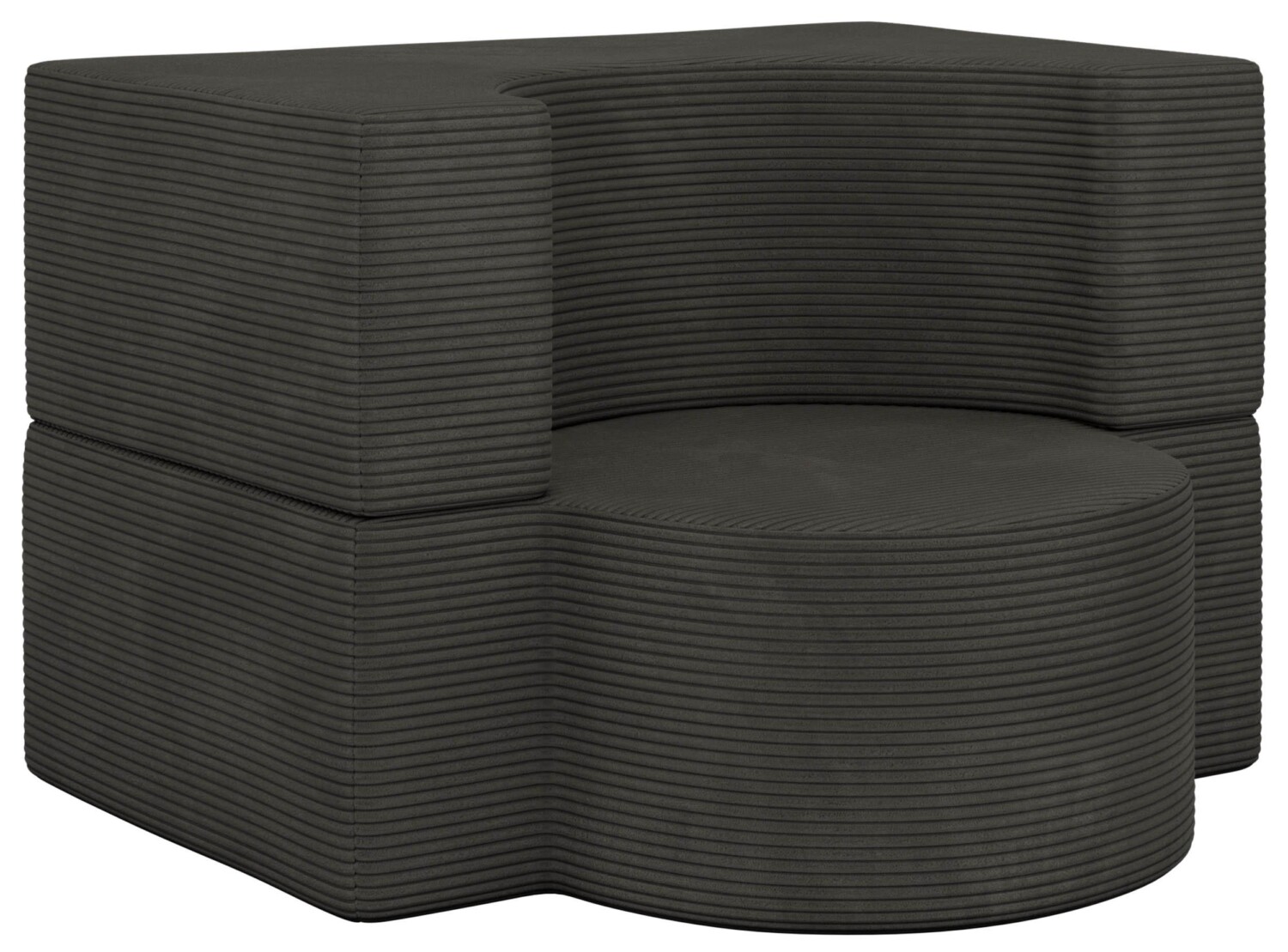 wohnli-moebel-suche-800001859224 Wohnli Möbelsuche - 1-SITZER BODENSOFA SANOA - Dunkelgrau Cord