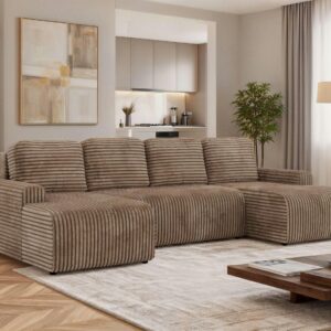 wohnli-moebel-suche-800001859288-1 WOHNLANDSCHAFT NESSARO U Braun Cord Textil MKS Möbel > Sofas & Couches > Wohnlandschaften > Wohnlandschaften U-Form Braun