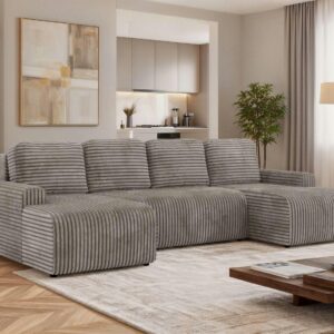 wohnli-moebel-suche-800001859290-1 WOHNLANDSCHAFT NESSARO U Hellbraun Cord Textil MKS Möbel > Sofas & Couches > Wohnlandschaften > Wohnlandschaften U-Form Braun