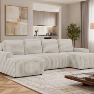 wohnli-moebel-suche-800001859293-1 WOHNLANDSCHAFT NESSARO U Beige Cord Textil MKS Möbel > Sofas & Couches > Wohnlandschaften > Wohnlandschaften U-Form Beige