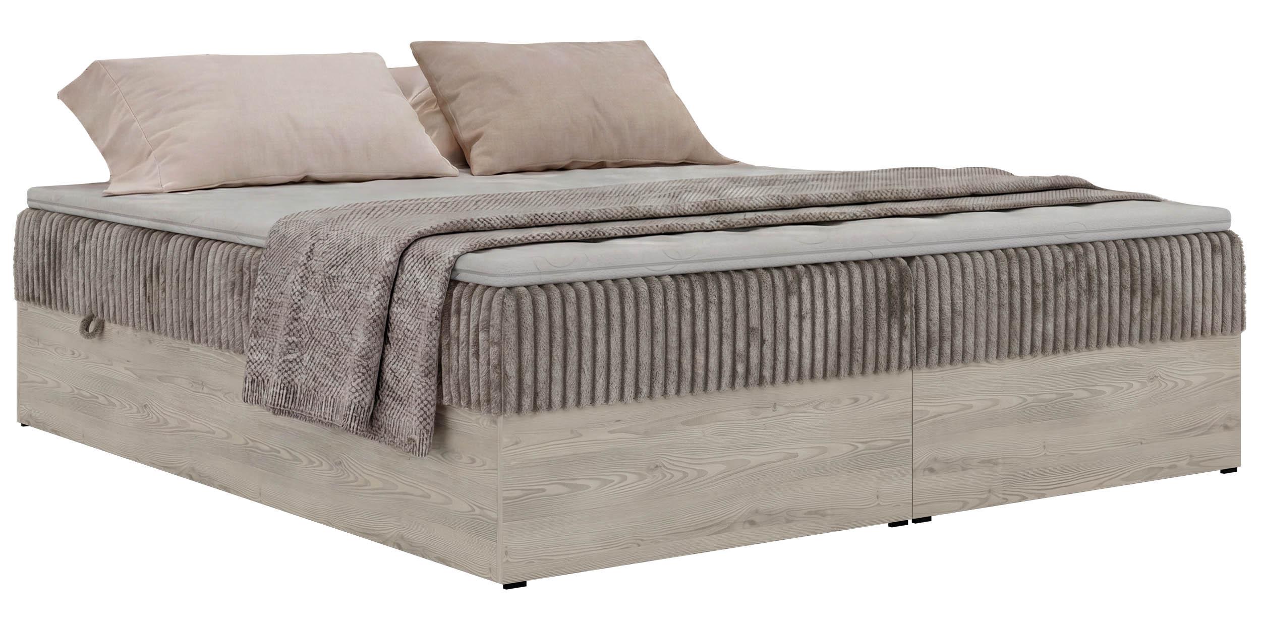 wohnli-moebel-suche-800001859322 Wohnli Möbelsuche - BOXBETT NORDIC ZERO 160/200 - Hellbraun Cord - Topper T25 - H4