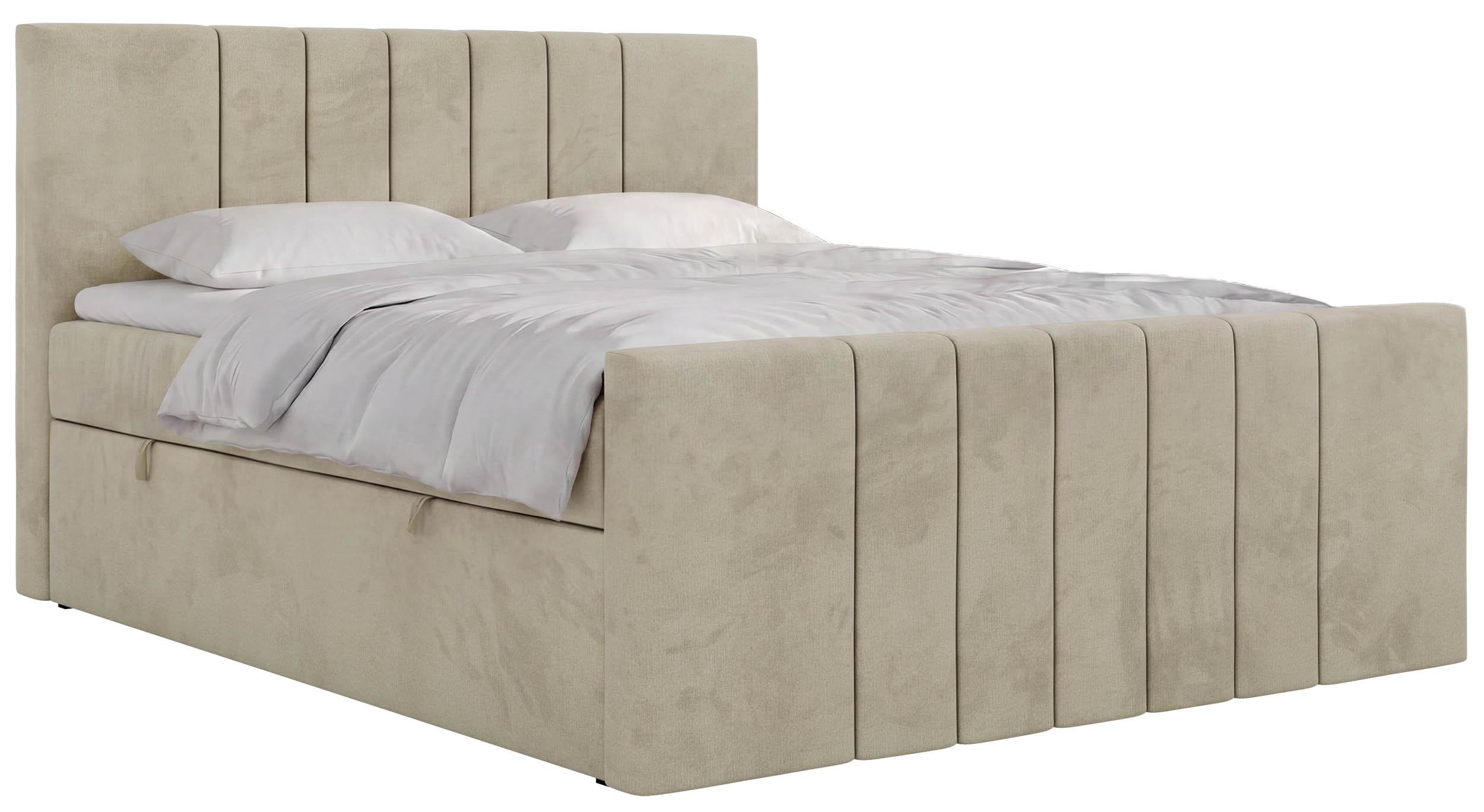 wohnli-moebel-suche-800001859332 Wohnli Möbelsuche - BOXBETT INERO DUO 140/200 - Beige Velvet - Topper T25 - H3