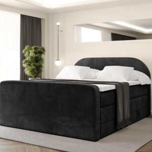 wohnli-moebel-suche-800001859379-1 BOXSPRINGBETT mit Matratze und Lattenrost - NOX-Z KING-200x200 - Schwarz Casablanca Holzwerkstoff ALTDECOR Möbel > Betten > Boxspringbetten Schwarz