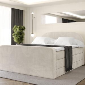 wohnli-moebel-suche-800001859420-1 BOXSPRINGBETT mit Matratze und Lattenrost - NOX-Z KING-200x200 - Beige Casablanca Holzwerkstoff ALTDECOR Möbel > Betten > Boxspringbetten Beige