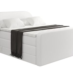 wohnli-moebel-suche-800001859425 Wohnli Möbelsuche - BOXSPRINGBETT mit Matratze und Lattenrost - NOX-Z KING-180x200 - Weiß Kunstleder