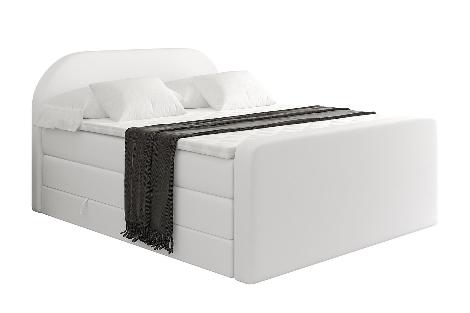 wohnli-moebel-suche-800001859425 Wohnli Möbelsuche - BOXSPRINGBETT mit Matratze und Lattenrost - NOX-Z KING-180x200 - Weiß Kunstleder