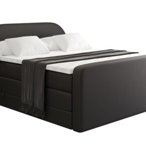 wohnli-moebel-suche-800001859439 Wohnli Möbelsuche - BOXSPRINGBETT mit Matratze und Lattenrost - NOX-Z KING-160x200 - Schwarz Kunstleder