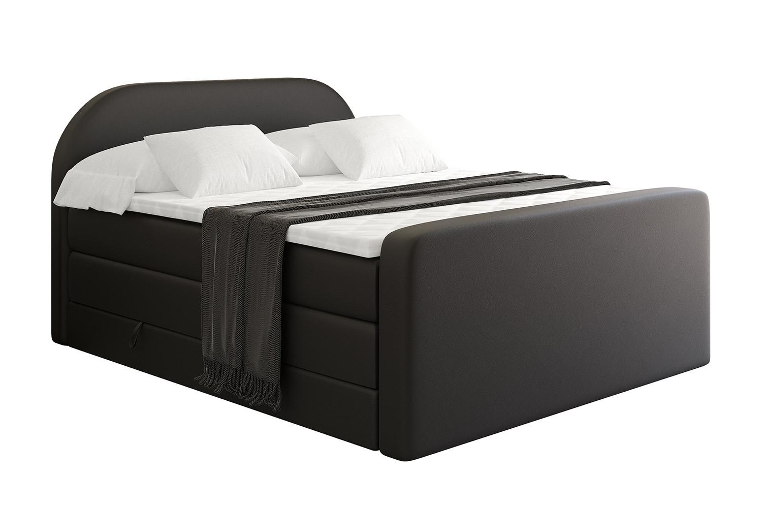 wohnli-moebel-suche-800001859489 Wohnli Möbelsuche - BOXSPRINGBETT mit Matratze und Lattenrost - NOX-Z KING-180x200 - Schwarz Kunstleder
