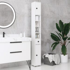 wohnli-moebel-suche-800001860723-1 BADEZIMMERSCHRANK Spanplatte Weiß Karton Kleankin Möbel > Schränke > Badezimmerschränke Weiß