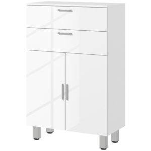 wohnli-moebel-suche-800001860960 Wohnli Möbelsuche - BADEZIMMERSCHRANK mit 2 Schubladen Verstellbares Regal Weiß