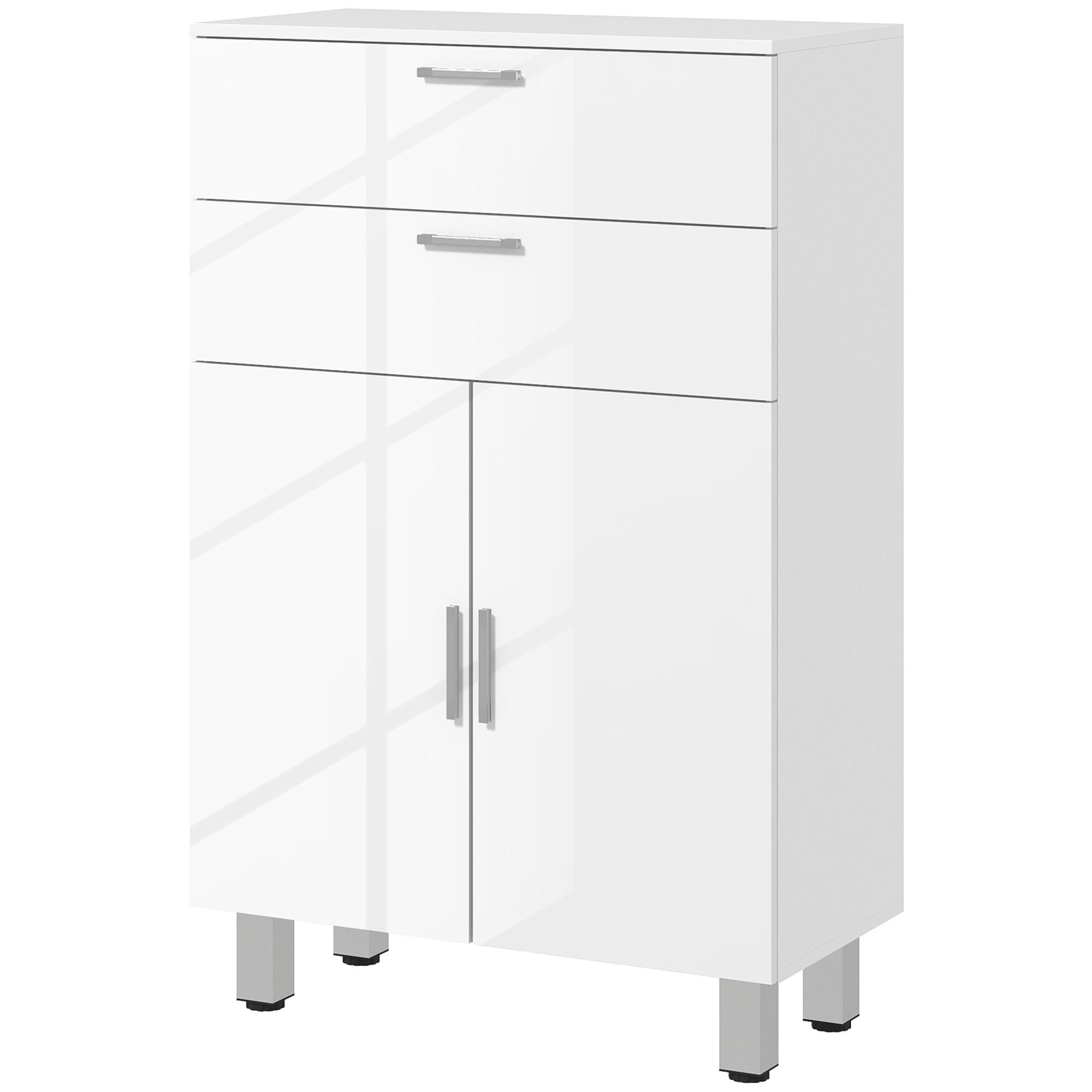 wohnli-moebel-suche-800001860960 Wohnli Möbelsuche - BADEZIMMERSCHRANK mit 2 Schubladen Verstellbares Regal Weiß