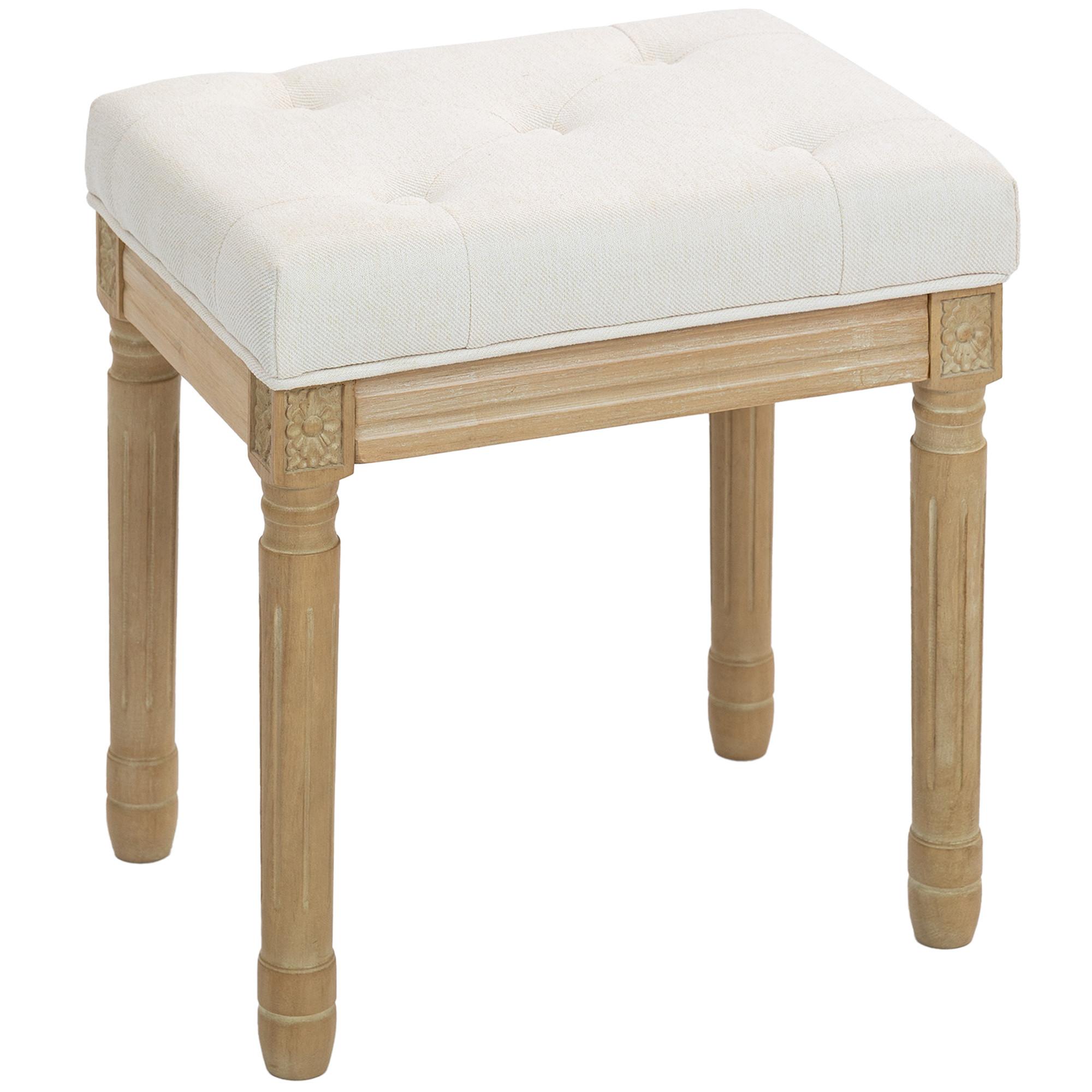Wohnli Möbelsuche - SITZHOCKER Polyester Gummiholz Beige