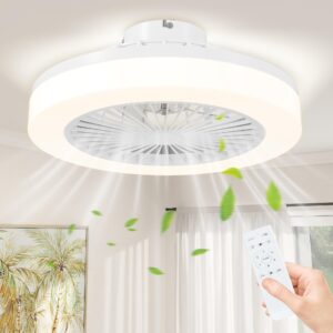wohnli-moebel-suche-800001861301-1 DECKENVENTILATOR mit Beleuchtung Eichenholz Weiß Kunststoff HOMCOM Lampen & Leuchten > LED-Leuchten Weiß