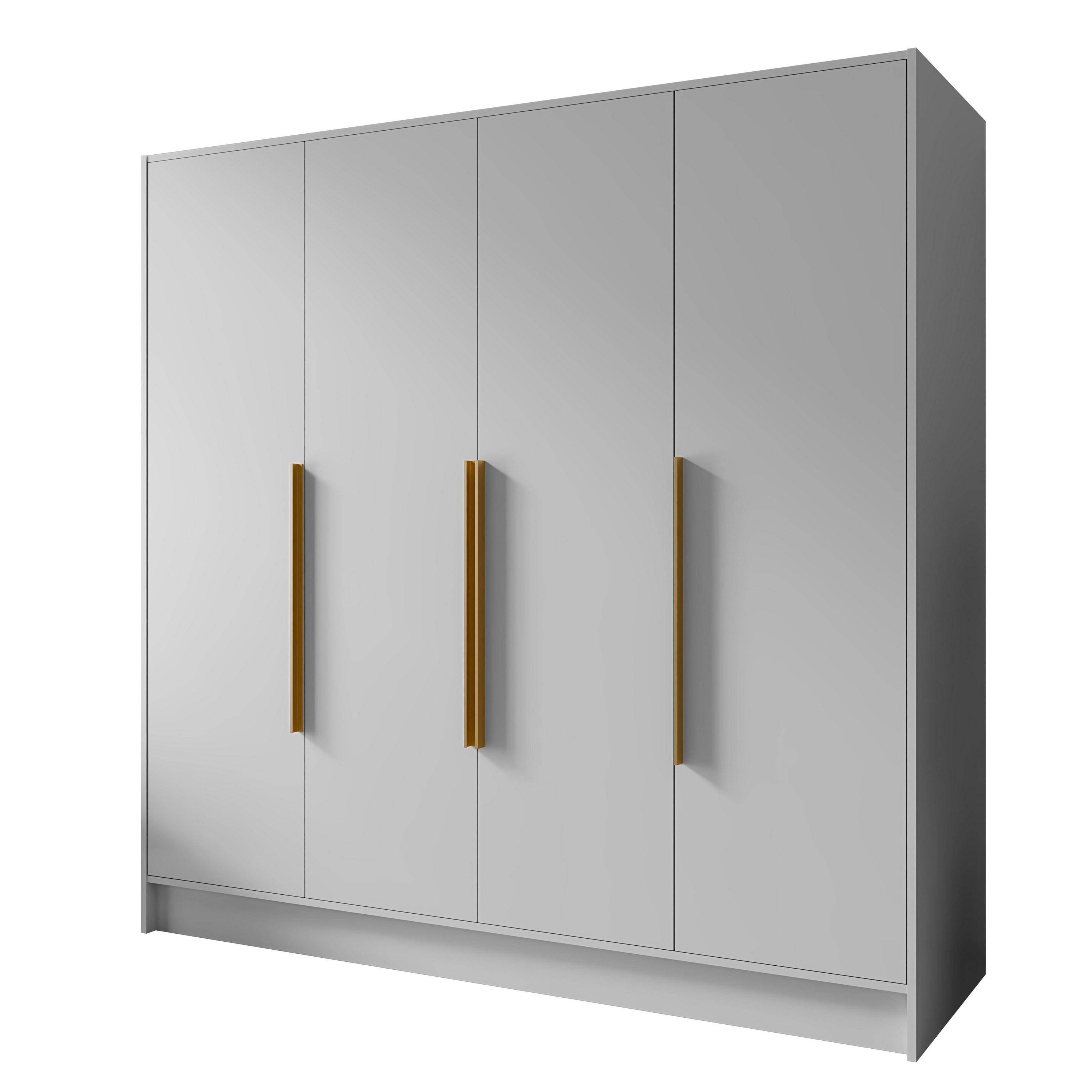 wohnli-moebel-suche-800001865023 Wohnli Möbelsuche - DREHTÜRENSCHRANK BERON 200/200/51 cm Modern Kleiderschrank 4-türig Weiß