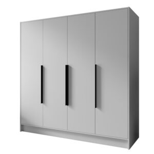 Wohnli Möbelsuche - DREHTÜRENSCHRANK BERON 200/200/51 cm Modern Kleiderschrank 4-türig Weiß