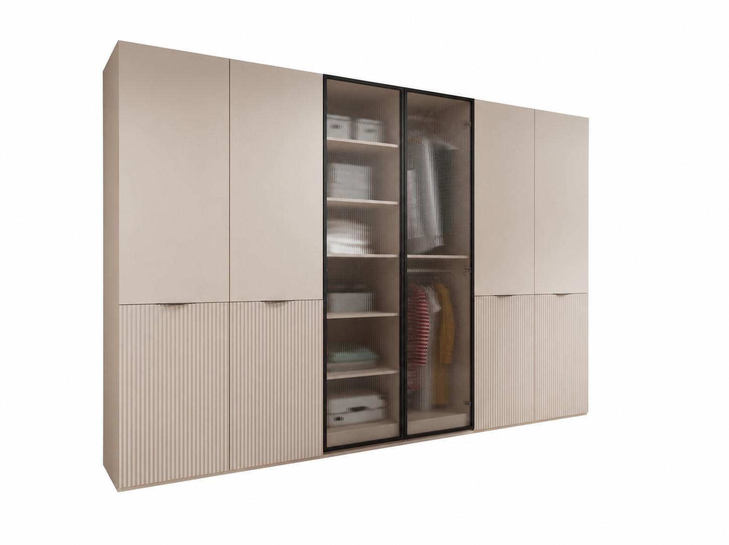 Wohnli Möbelsuche - DREHTÜRENSCHRANK ATELIO 303/200/51 cm Modern Kleiderschrank 6-türig Beige