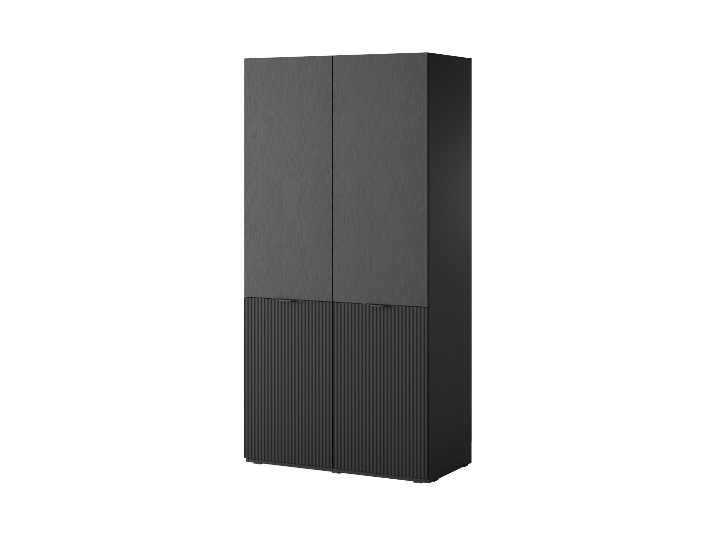 Wohnli Möbelsuche - DREHTÜRENSCHRANK ATELIO 101/200/51 cm Modern Kleiderschrank 2-türig Schwarz