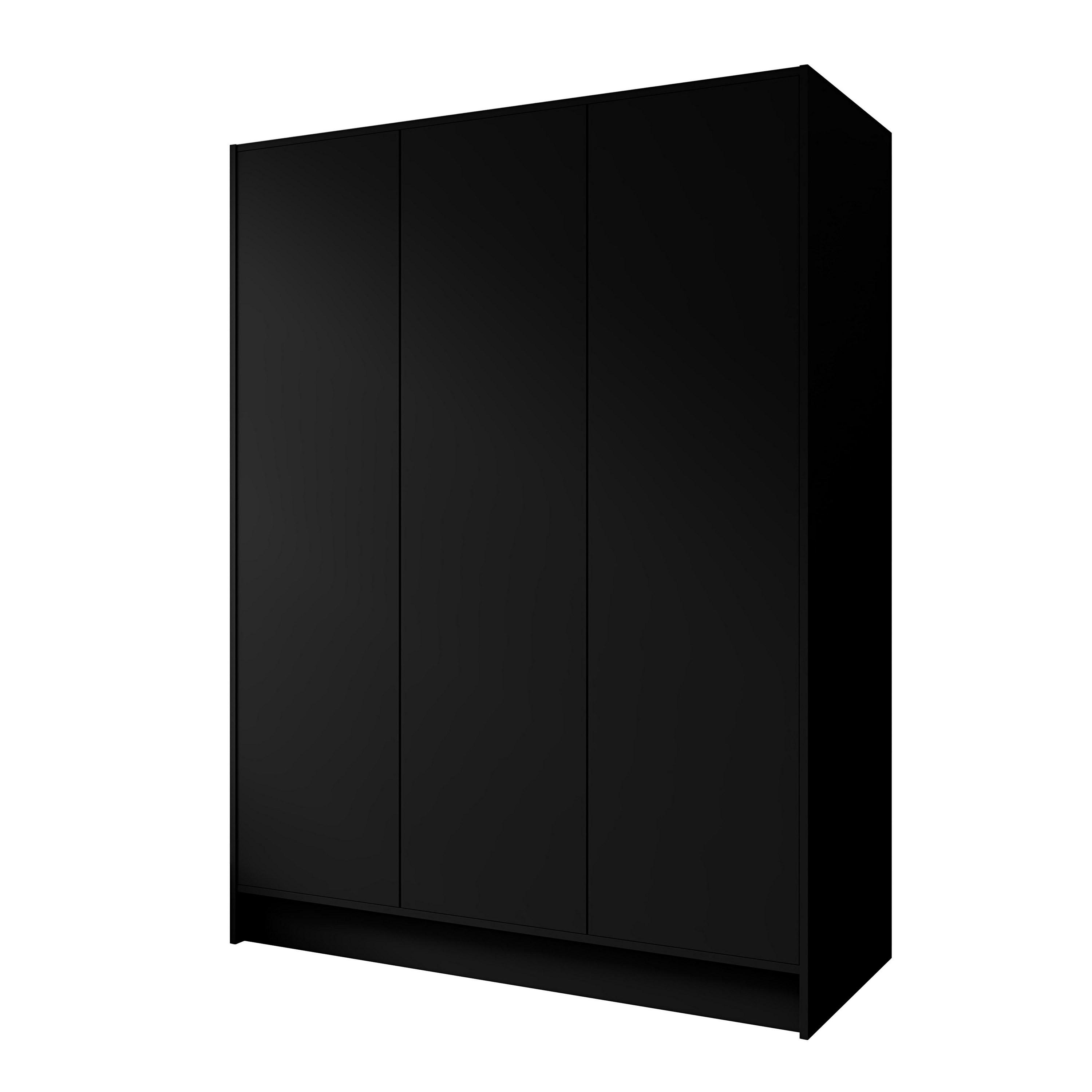Wohnli Möbelsuche - DREHTÜRENSCHRANK VELAR 150/200/51 cm Modern Kleiderschrank 3-türig Schwarz