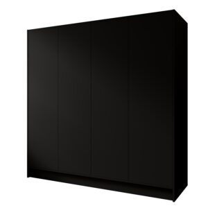 wohnli-moebel-suche-800001865169 Wohnli Möbelsuche - DREHTÜRENSCHRANK VELAR 200/200/51 cm Modern Kleiderschrank 4-türig Schwarz