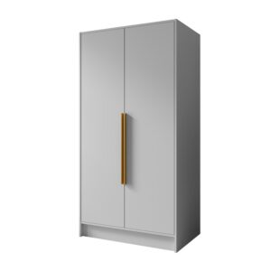 Wohnli Möbelsuche - DREHTÜRENSCHRANK BERON 102/200/51 cm Modern Kleiderschrank 2-türig Weiß