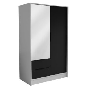 wohnli-moebel-suche-800001865243 Wohnli Möbelsuche - DREHTÜRENSCHRANK CAVA 102/200/51 cm Modern Kleiderschrank 2-türig mit Spiegel Weiß