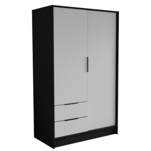 wohnli-moebel-suche-800001865272 Wohnli Möbelsuche - DREHTÜRENSCHRANK CAVA 102/200/51 cm Modern Kleiderschrank 2-türig Schwarz