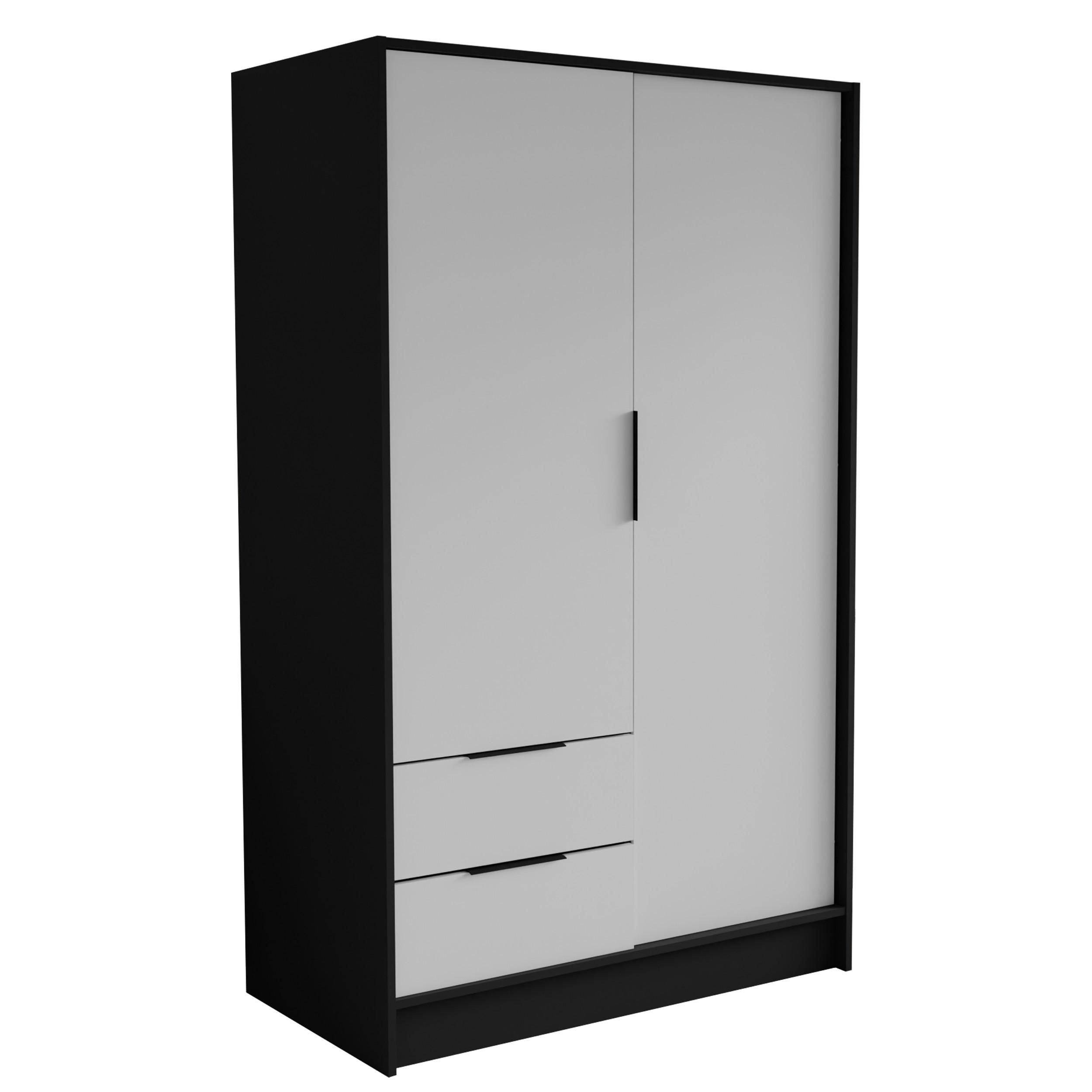 wohnli-moebel-suche-800001865272 Wohnli Möbelsuche - DREHTÜRENSCHRANK CAVA 102/200/51 cm Modern Kleiderschrank 2-türig Schwarz