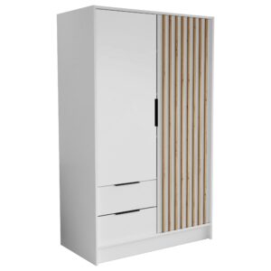 wohnli-moebel-suche-800001865278 Wohnli Möbelsuche - DREHTÜRENSCHRANK PELOR 102/200/51 cm Modern Kleiderschrank 3-türig Weiß