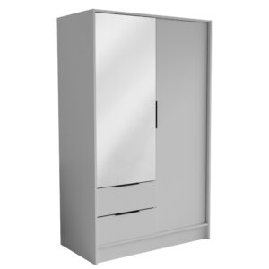 wohnli-moebel-suche-800001865310 Wohnli Möbelsuche - DREHTÜRENSCHRANK CAVA 102/200/51 cm Modern Kleiderschrank 2-türig mit Spiegel Weiß