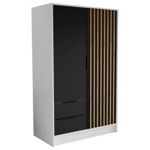 Wohnli Möbelsuche - DREHTÜRENSCHRANK PELOR 102/200/51 cm Modern Kleiderschrank 2-türig Weiß