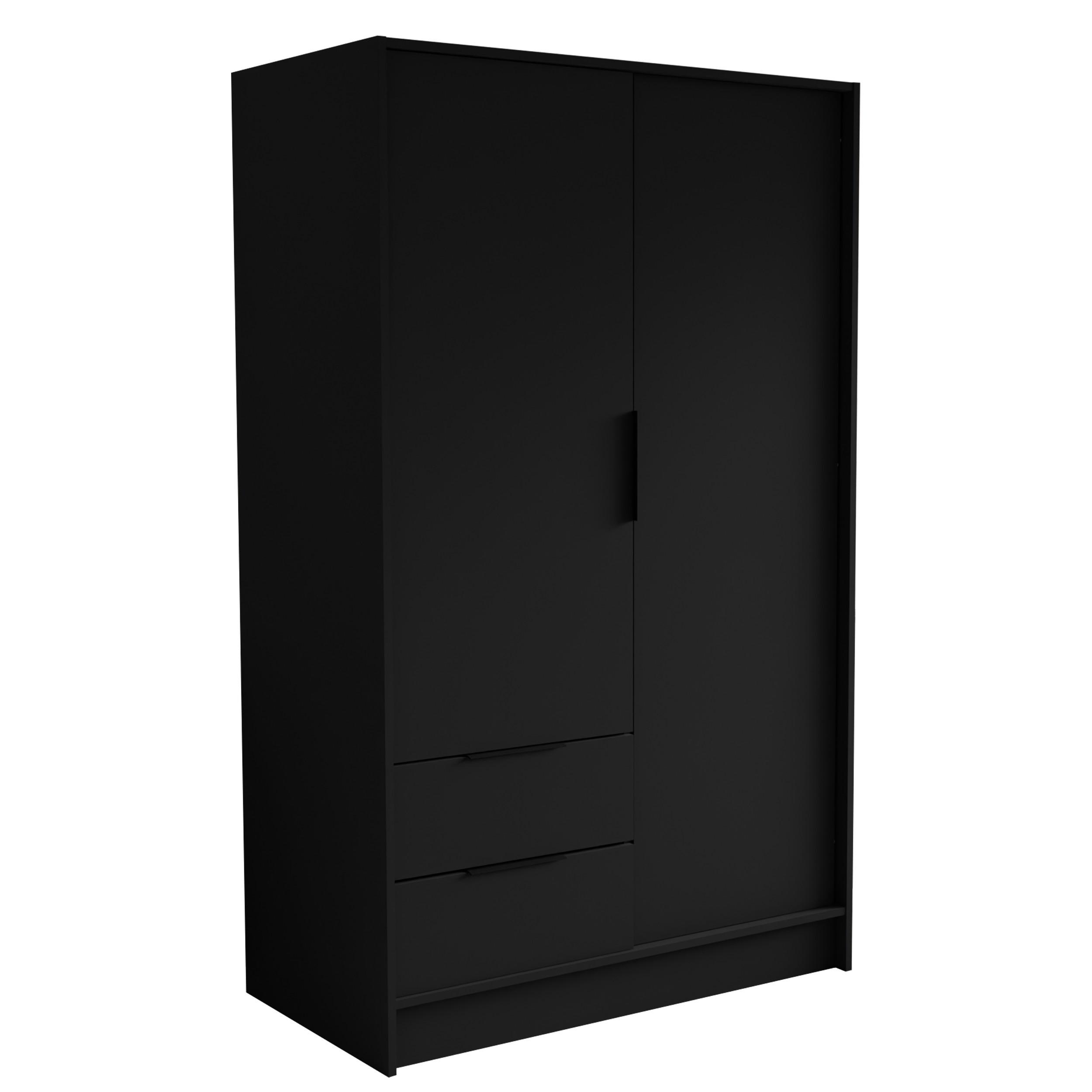 wohnli-moebel-suche-800001865332 Wohnli Möbelsuche - DREHTÜRENSCHRANK CAVA 102/200/51 cm Modern Kleiderschrank 2-türig Schwarz