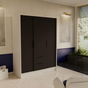 5/200/51 cm Modern Kleiderschrank 3-türig Weiß