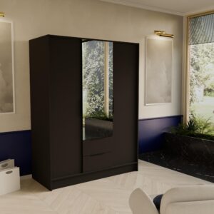 wohnli-moebel-suche-800001865348-1 5/200/51 cm Modern Kleiderschrank 2-türig Schwarz