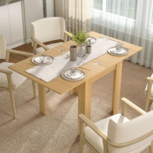 wohnli-moebel-suche-800001885359-1 AUSZIEHBAR-ESSTISCH Spanplatte Stahl Naturholz Holzwerkstoff HOMCOM Möbel > Tische > Esstische Braun