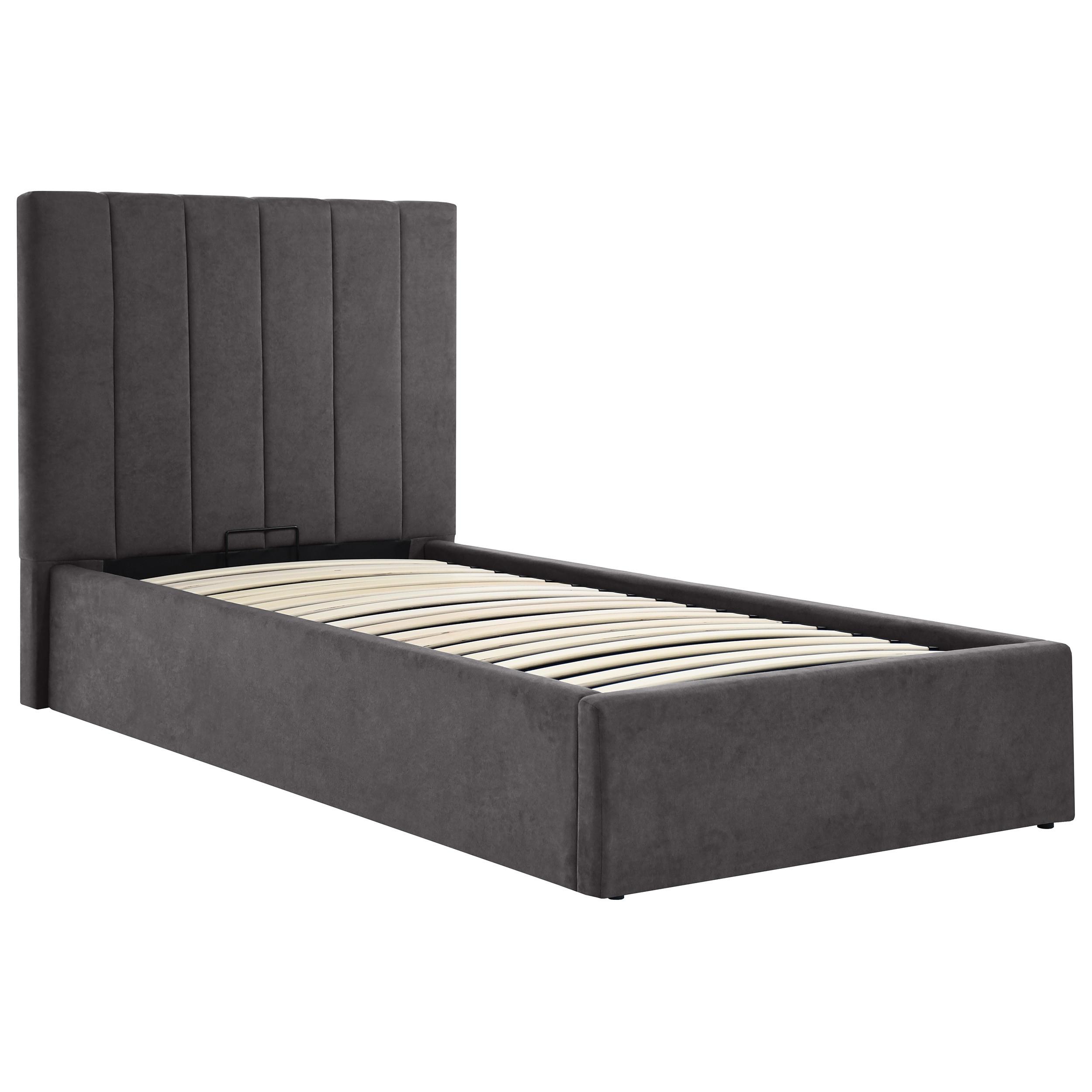 wohnli-moebel-suche-800001886245 Wohnli Möbelsuche - POLSTERBETT Melvio Einzelbett 90x200 cm mit Bettkasten und hohem Steppkopfteil