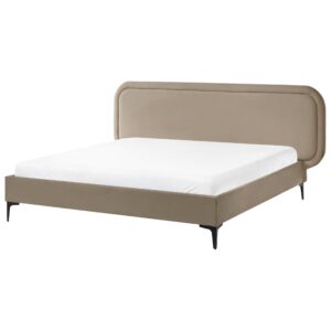 wohnli-moebel-suche-800001904748 Wohnli Möbelsuche - BETT mit Lattenrost 160/200 cm Samtstoff Taupe Suzette