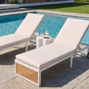 wohnli-moebel-suche-800001904787-1 SONNENLIEGE mit Kissen Beige Verdello Metall Garten & Outdoor > Gartenmöbel > Gartenliegen Beige