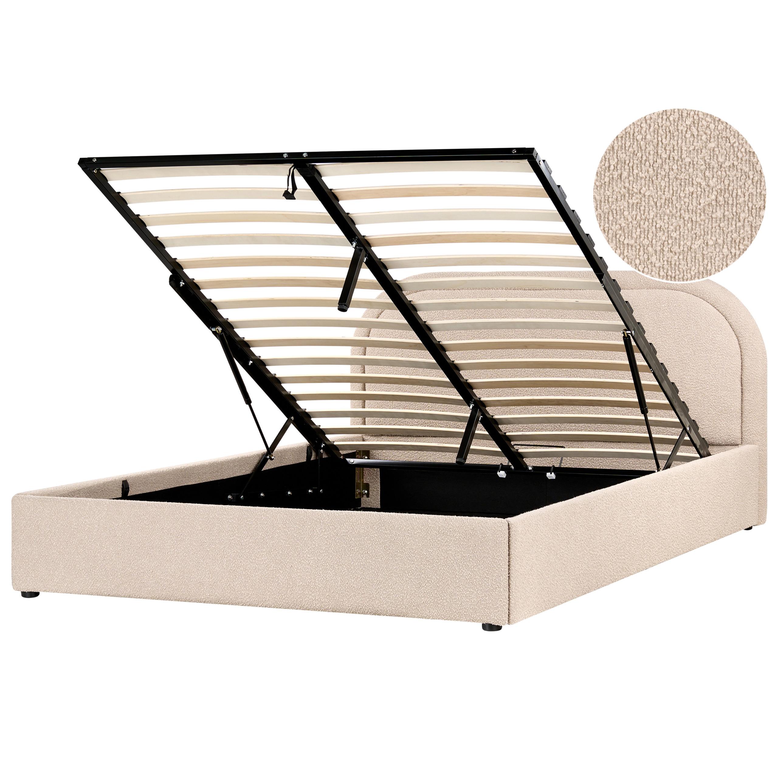 wohnli-moebel-suche-800001904820 Wohnli Möbelsuche - BETT mit Stauraum 160/200 cm Bouclé Beige Quillien