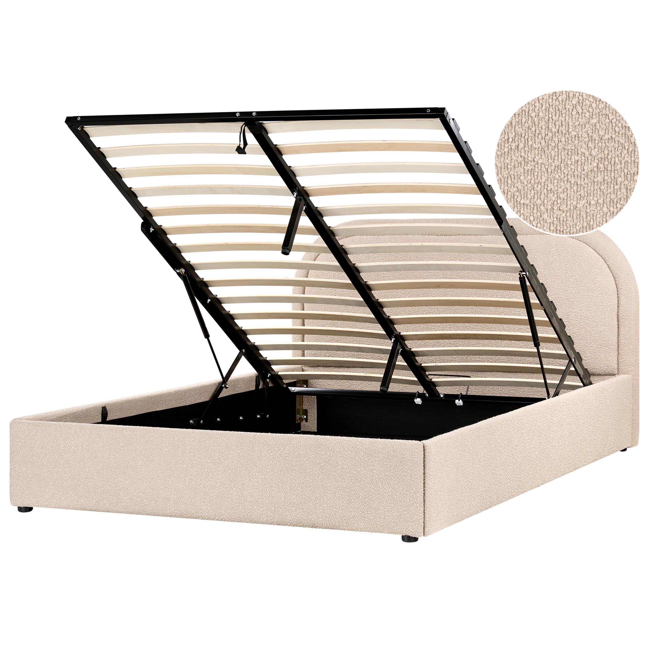 wohnli-moebel-suche-800001904824 Wohnli Möbelsuche - BETT mit Stauraum 140/200 cm Bouclé Beige Quillien