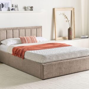 wohnli-moebel-suche-800001905066-1 BETT mit Stauraum 140/200 cm Bouclé Taupe Montlaur Textil Beliani Möbel > Betten Taupe
