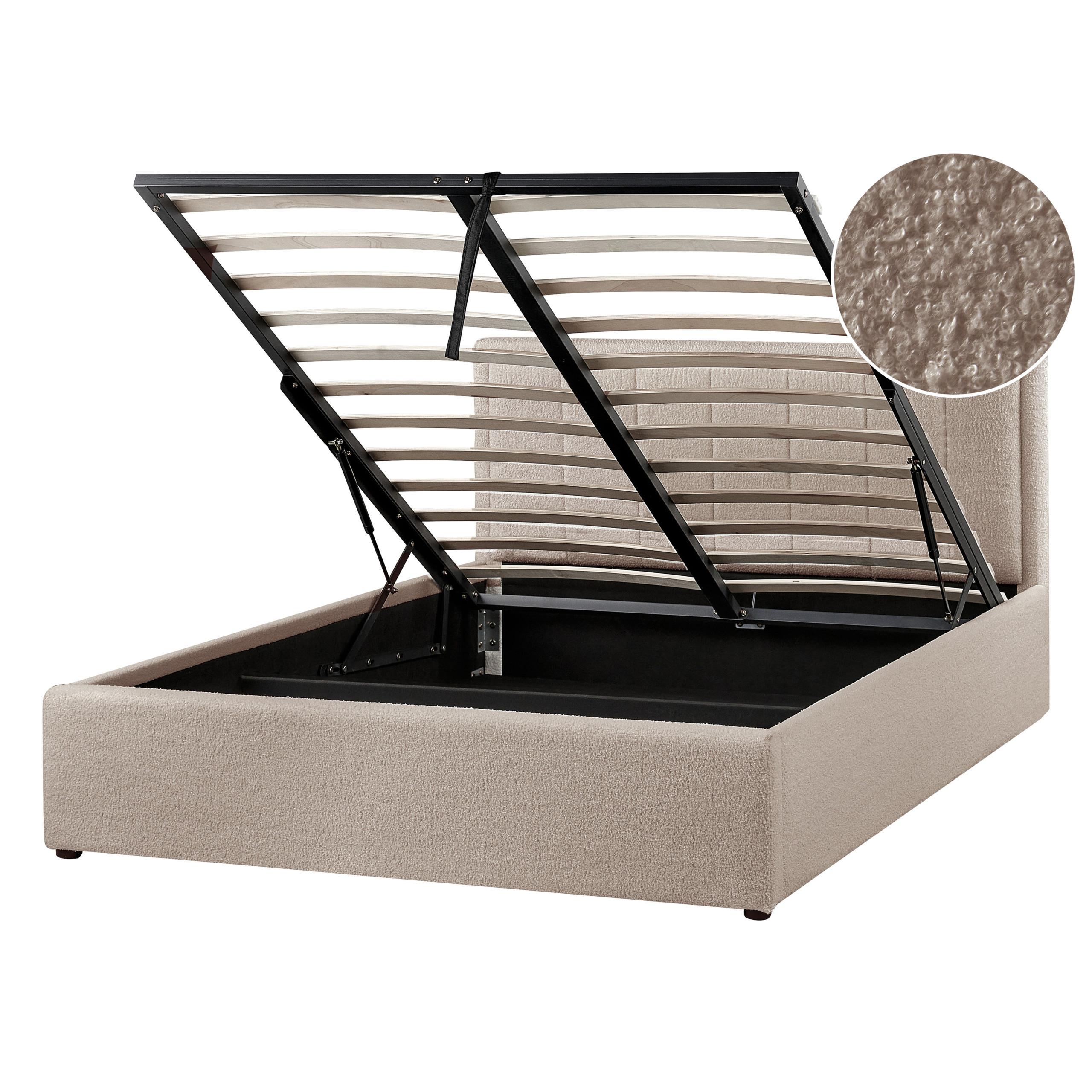 wohnli-moebel-suche-800001905066 Wohnli Möbelsuche - BETT mit Stauraum 140/200 cm Bouclé Taupe Montlaur